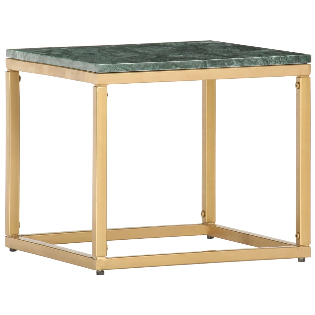 Tavolino da Salotto Verde 40x40x35 cm Pietra Vera Testura Marmo