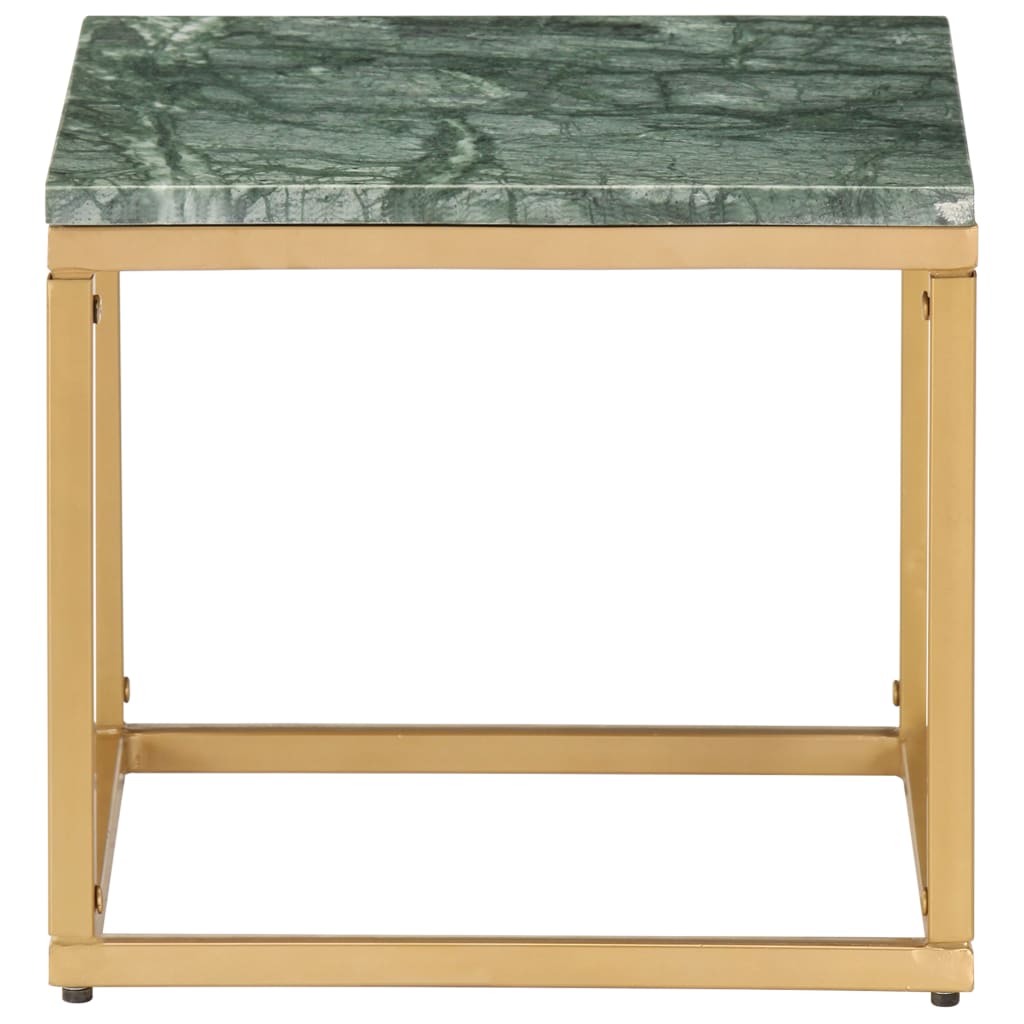 Tavolino da Salotto Verde 40x40x35 cm Pietra Vera Testura Marmo