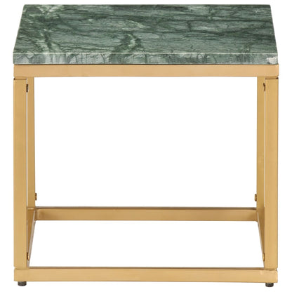Tavolino da Salotto Verde 40x40x35 cm Pietra Vera Testura Marmo