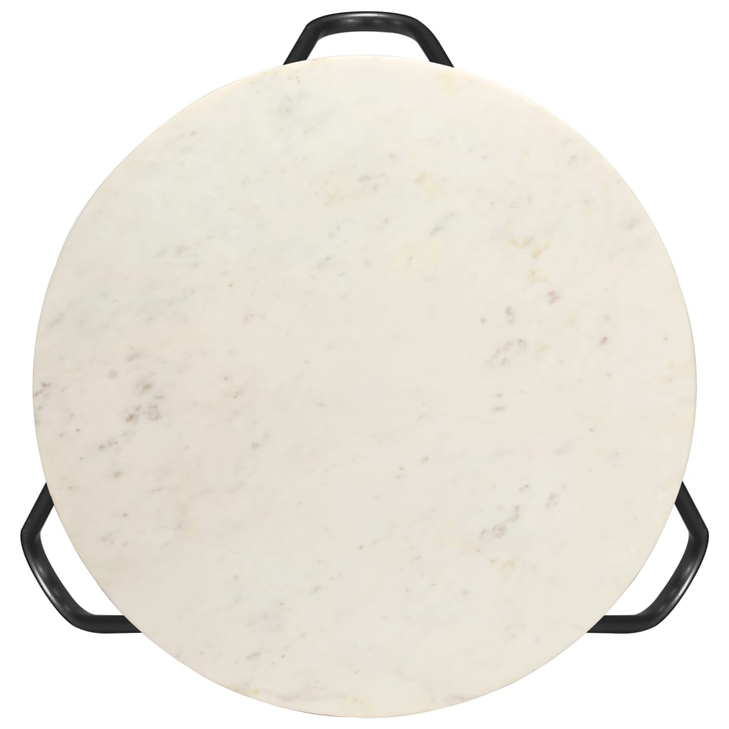 Tavolino da Salotto Bianco 65x65x42cm Pietra Vera Testura Marmo