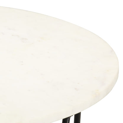 Tavolino da Salotto Bianco 65x65x42cm Pietra Vera Testura Marmo