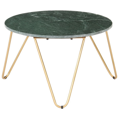 Tavolino da Salotto Verde 65x65x42 cm Pietra Vera Testura Marmo