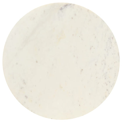 Tavolino da Salotto Bianco 60x60x35cm Pietra Vera Testura Marmo