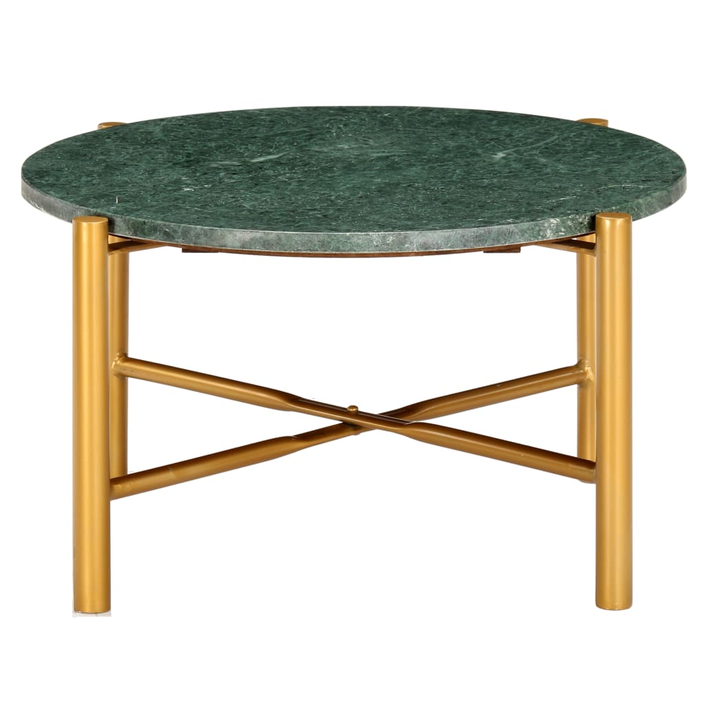 Tavolino da Salotto Verde 60x60x35 cm Pietra Vera Testura Marmo