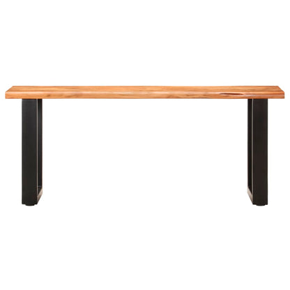 Panca con Bordi Vivi 110 cm in Legno Massello Acacia e Acciaio