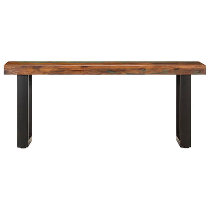 Panca 110 cm in Legno Massello di Recupero e Acciaio
