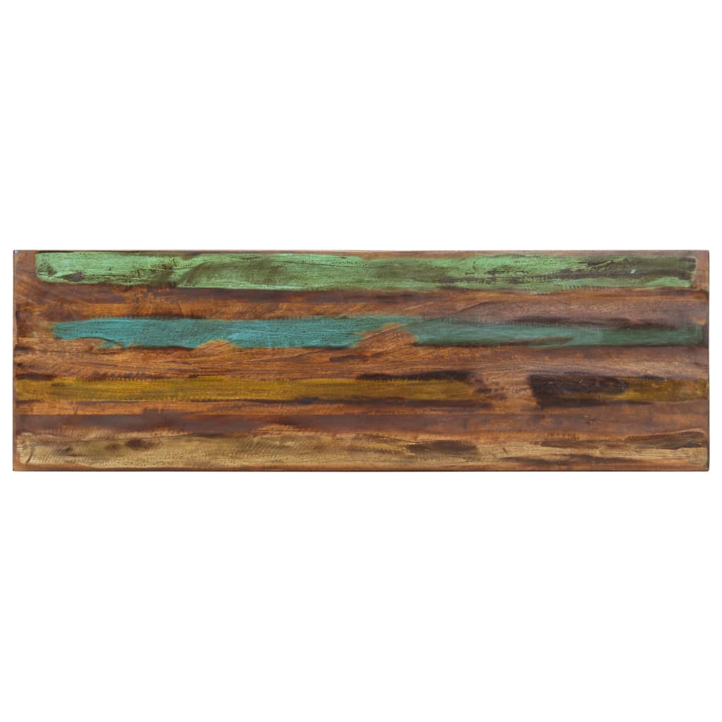 Panca 110 cm in Legno Massello di Recupero e Acciaio