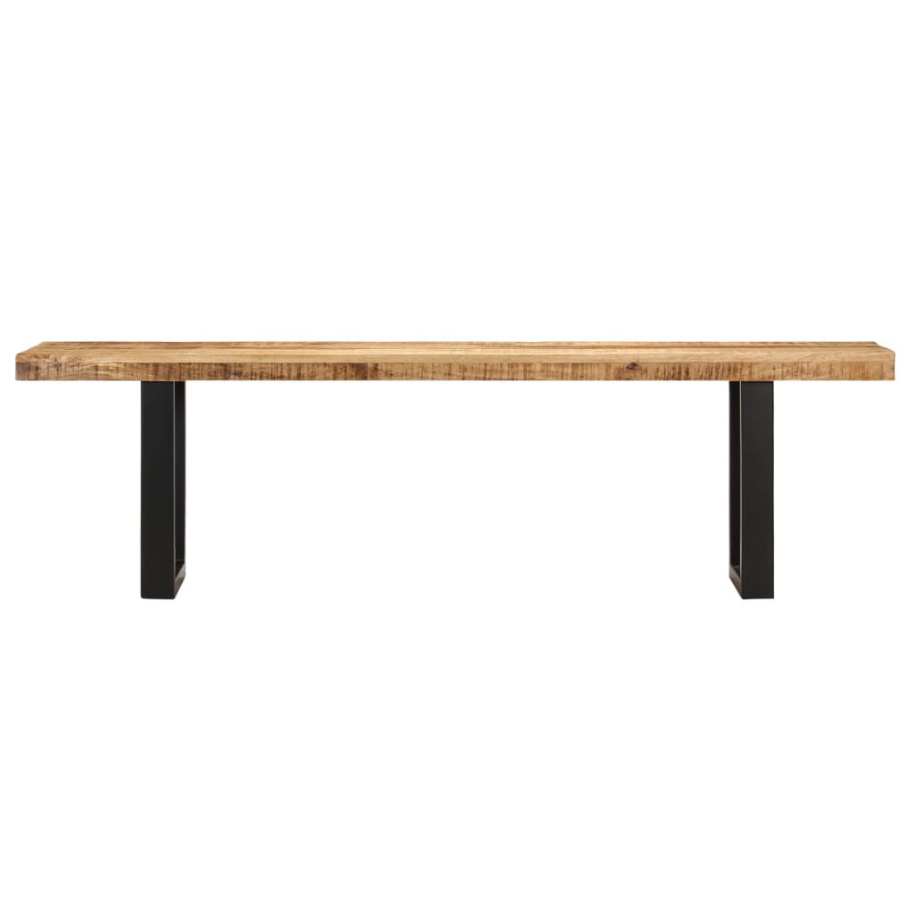 Panca 160 cm in Legno Massello di Mango e Acciaio
