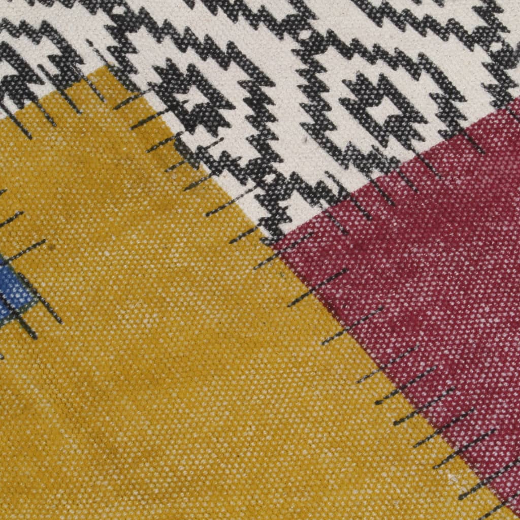 Tappeto Kilim Tessuto a Mano in Cotone 120x180 cm Multicolore