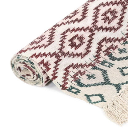 Tappeto Kilim Tessuto a Mano in Cotone 120x180 cm Multicolore