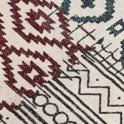 Tappeto Kilim Tessuto a Mano in Cotone 120x180 cm Multicolore