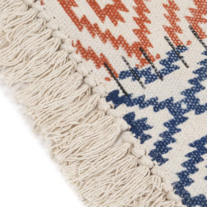Tappeto Kilim Tessuto a Mano in Cotone 120x180 cm Multicolore