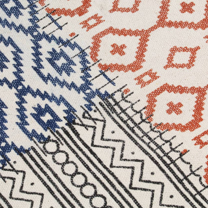 Tappeto Kilim Tessuto a Mano in Cotone 120x180 cm Multicolore