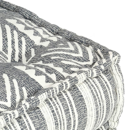 Pouf Modulare in Tessuto Grigio a Strisce