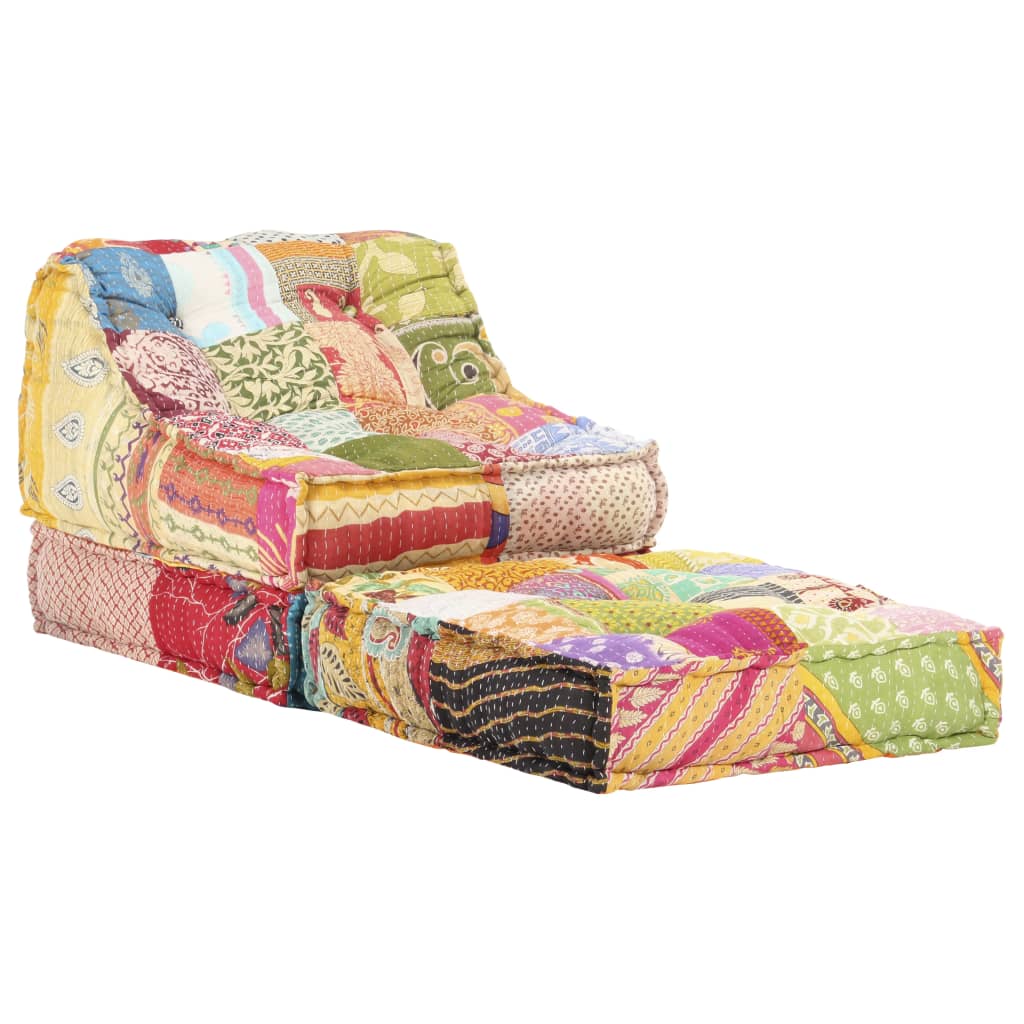 Pouf Modulare in Tessuto Patchwork