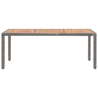 Tavolo Giardino Grigio 190x90x75cm Polyrattan Massello d'Acacia