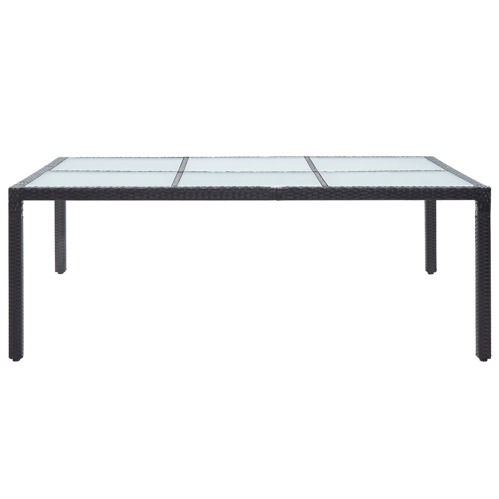 Tavolo da Pranzo da Giardino Nero 200x150x74 cm in Polyrattan