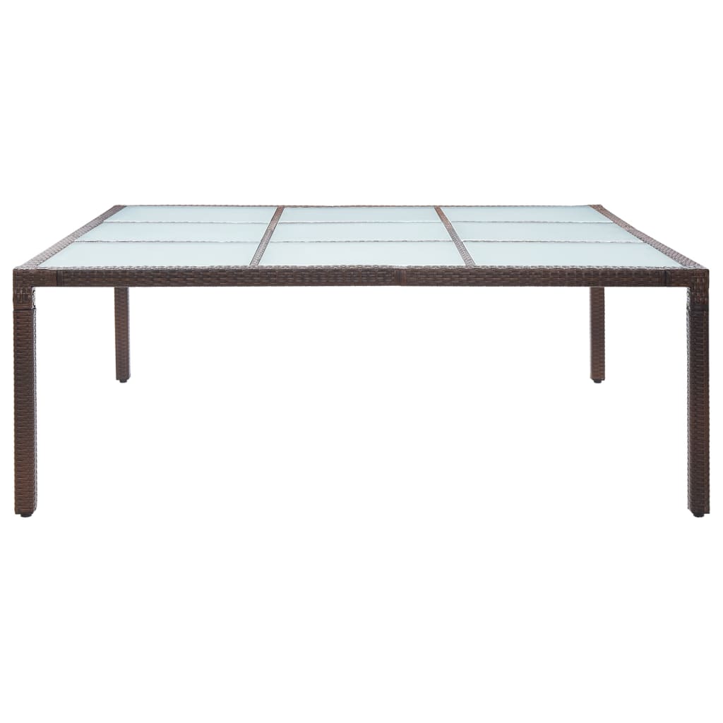 Tavolo da Giardino Marrone 200x200x74 cm in Polyrattan