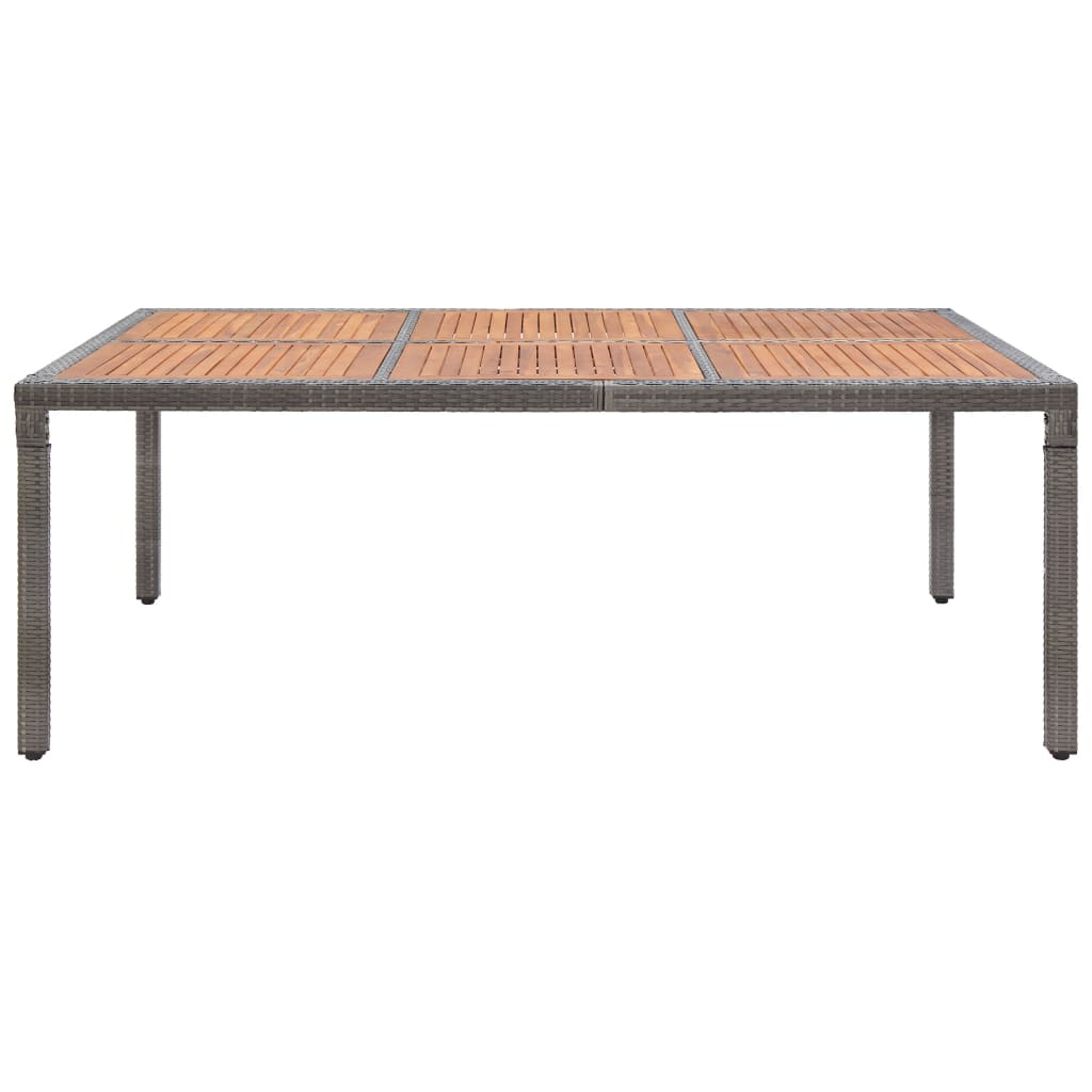 Tavolo da Giardino Grigio 200x150x74cm Polyrattan Legno Acacia