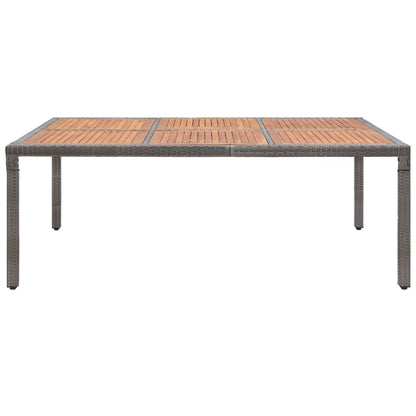 Tavolo da Giardino Grigio 200x150x74cm Polyrattan Legno Acacia