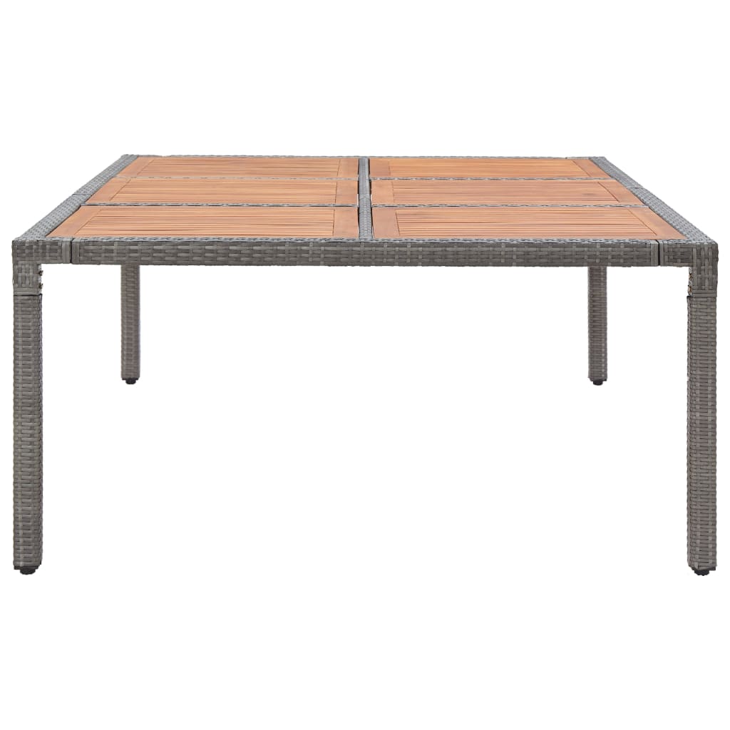 Tavolo da Giardino Grigio 200x150x74cm Polyrattan Legno Acacia