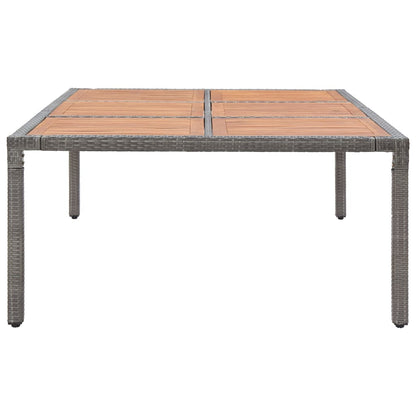 Tavolo da Giardino Grigio 200x150x74cm Polyrattan Legno Acacia
