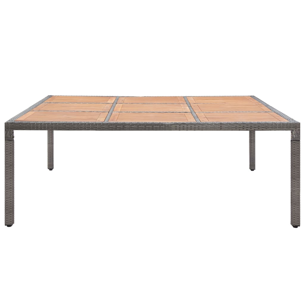 Tavolo da Giardino Grigio 200x200x74cm Polyrattan Legno Acacia