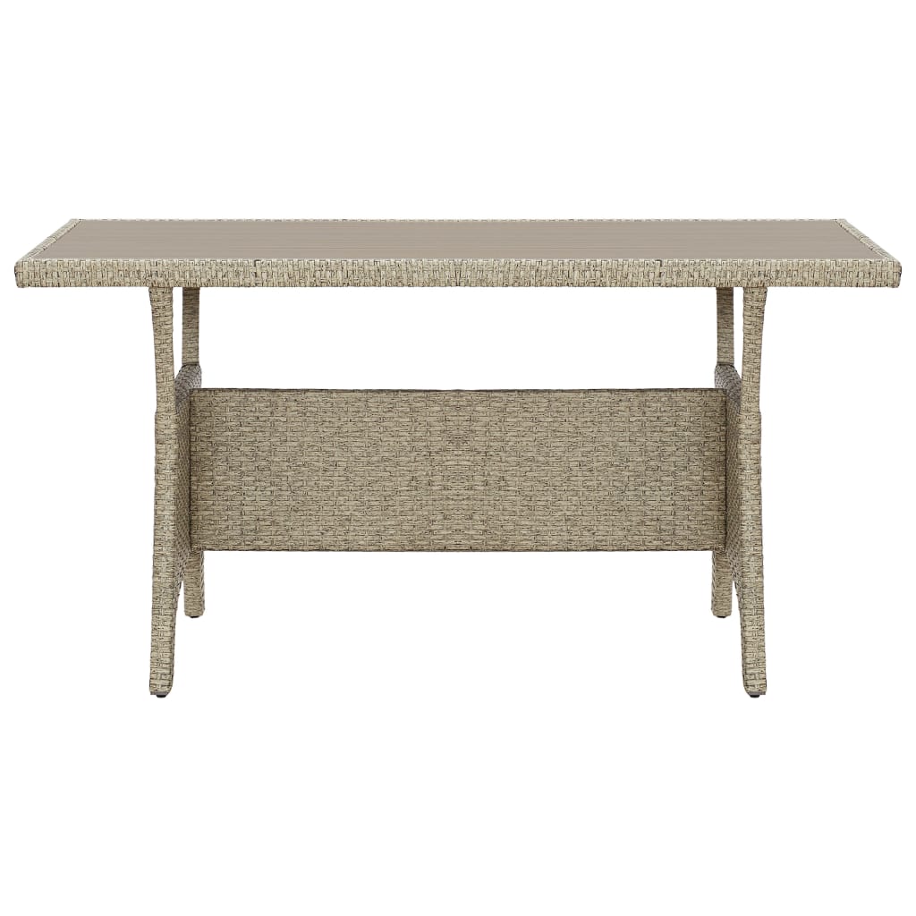 Tavolo da Giardino Grigio 130x70x66 cm in Polyrattan