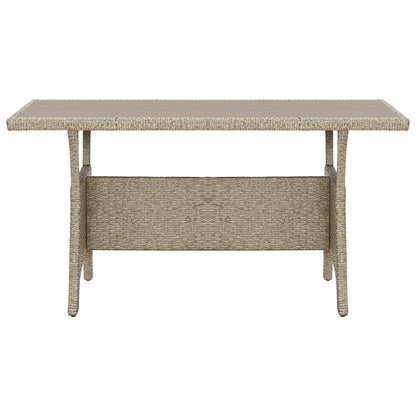 Tavolo da Giardino Grigio 130x70x66 cm in Polyrattan