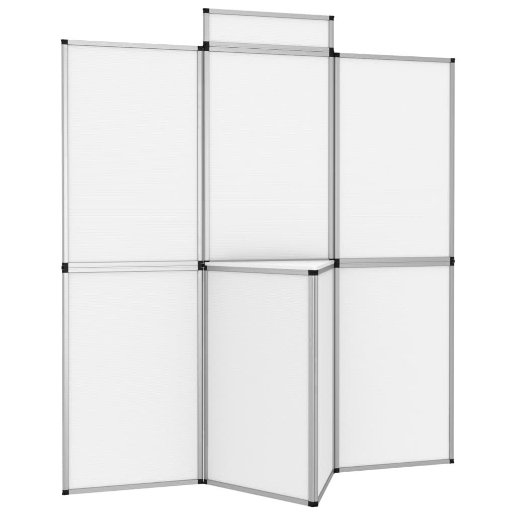 Parete Pieghevole 8 Pannelli con Tavolo 181x200 cm Bianco