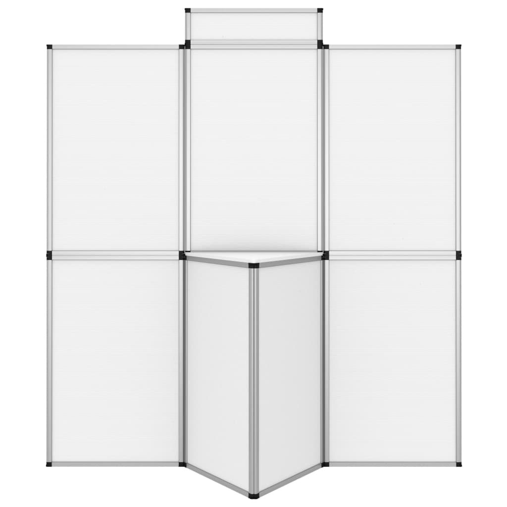 Parete Pieghevole 8 Pannelli con Tavolo 181x200 cm Bianco