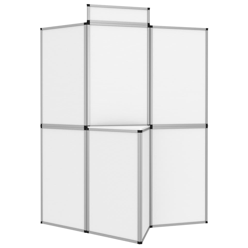 Parete Pieghevole 8 Pannelli con Tavolo 181x200 cm Bianco