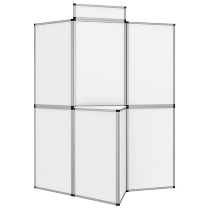 Parete Pieghevole 8 Pannelli con Tavolo 181x200 cm Bianco