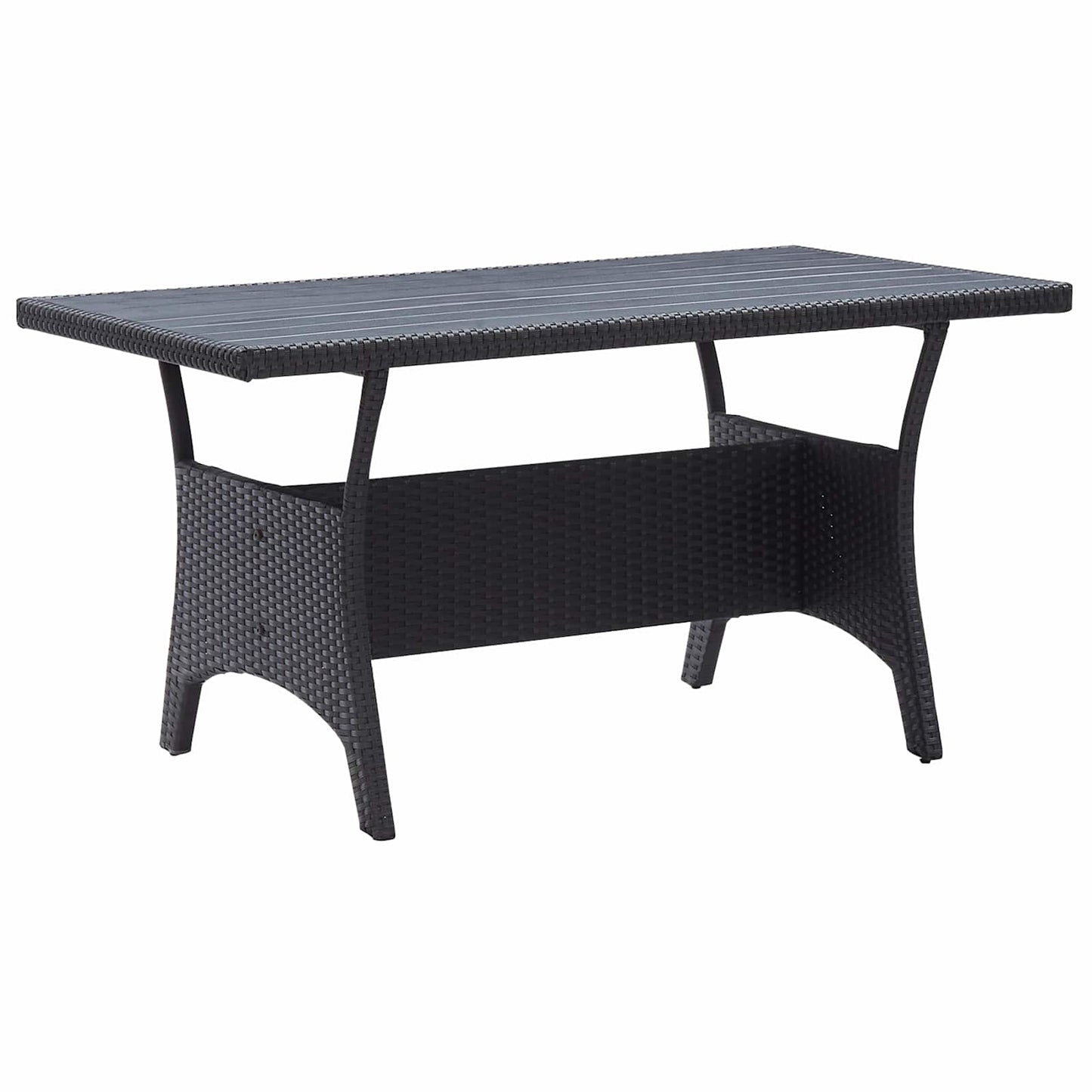Set di mobili da esterno Nero polyrattan