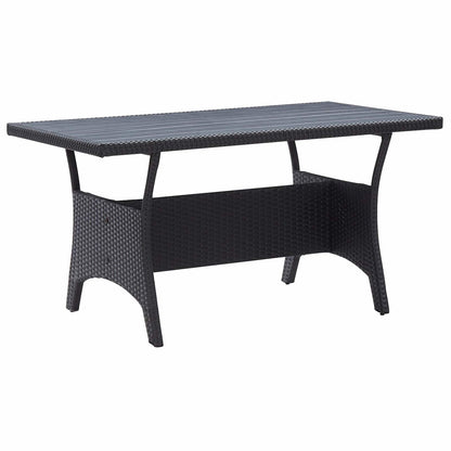 Set di mobili da esterno Nero polyrattan