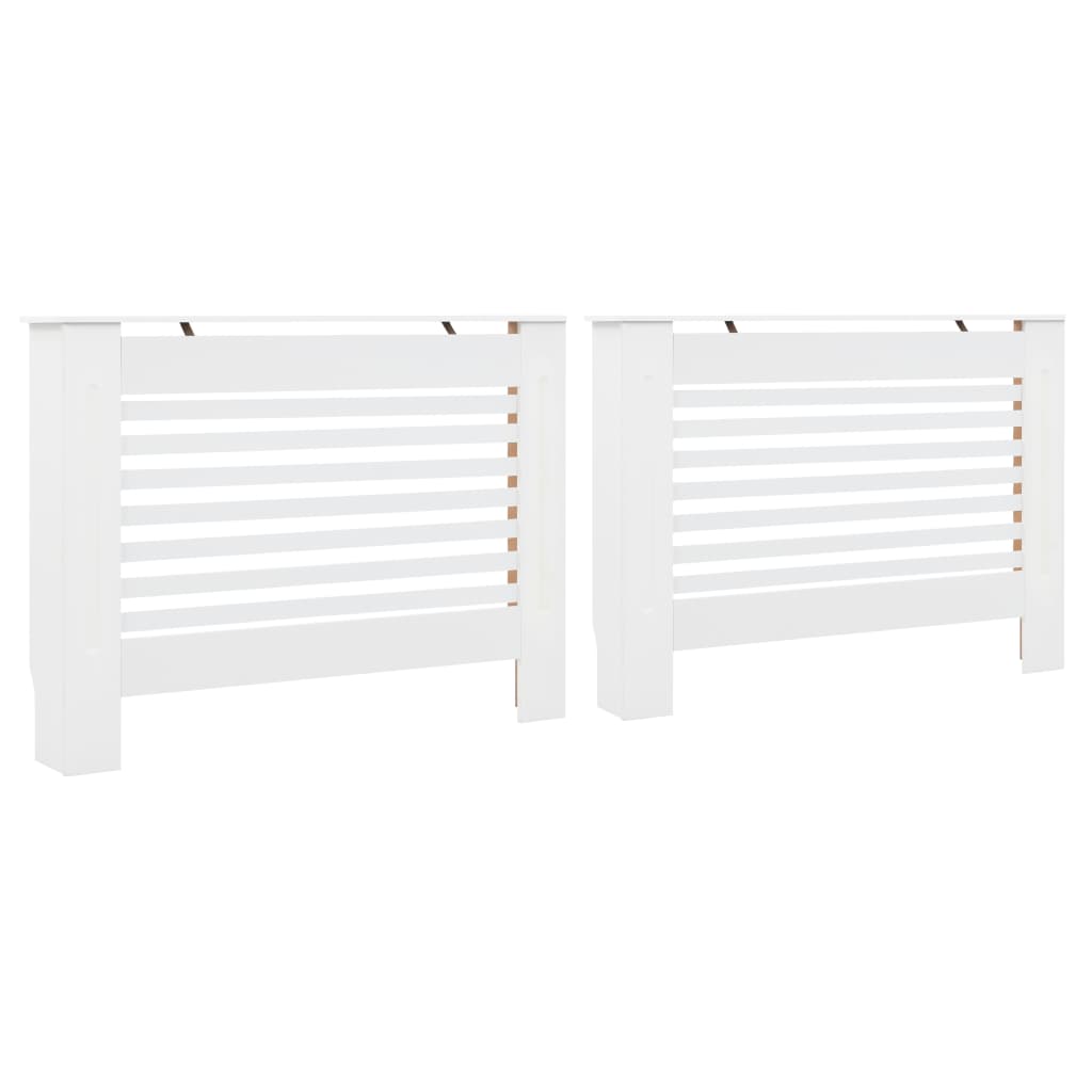 Coperture per Radiatori 2 pz Bianche 112x19x81,5 cm in MDF