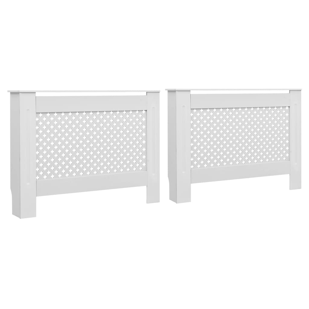 Coperture per Radiatori 2 pz Bianche 112x19x81,5 cm in MDF