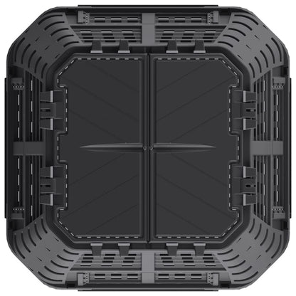 Compostiera da Giardino Nera 93,3x93,3x80 cm 480 L