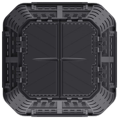 Compostiera da Giardino Nera 93,3x93,3x113 cm 740 L