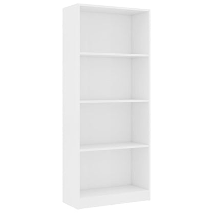 Libreria a 4 Ripiani Bianca 60x24x142 cm in Legno Multistrato
