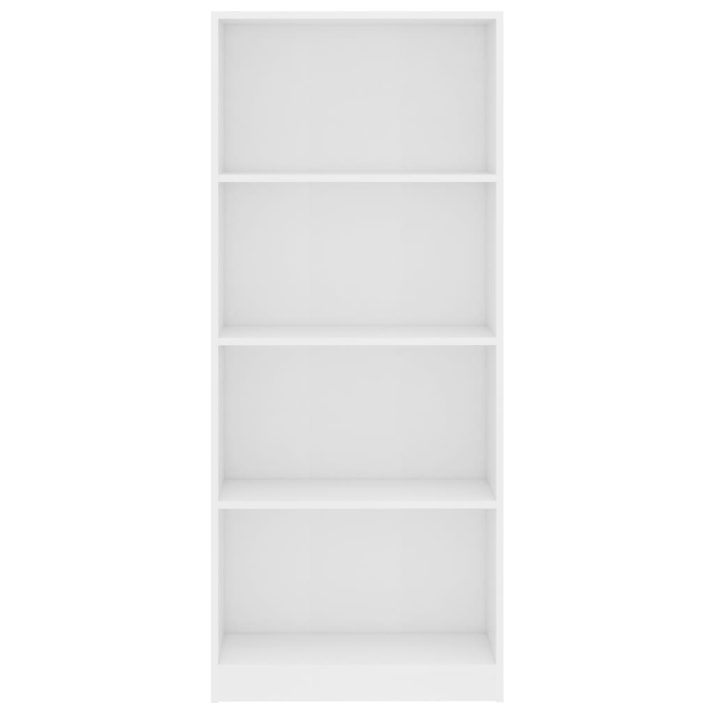 Libreria a 4 Ripiani Bianca 60x24x142 cm in Legno Multistrato