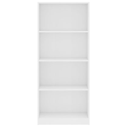 Libreria a 4 Ripiani Bianca 60x24x142 cm in Legno Multistrato
