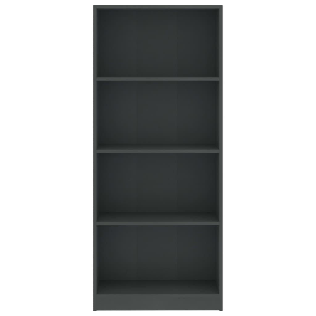 Libreria a 4 Ripiani Grigia 60x24x142 cm in Legno Multistrato