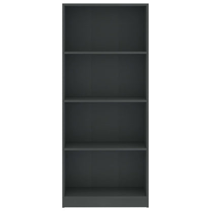 Libreria a 4 Ripiani Grigia 60x24x142 cm in Legno Multistrato
