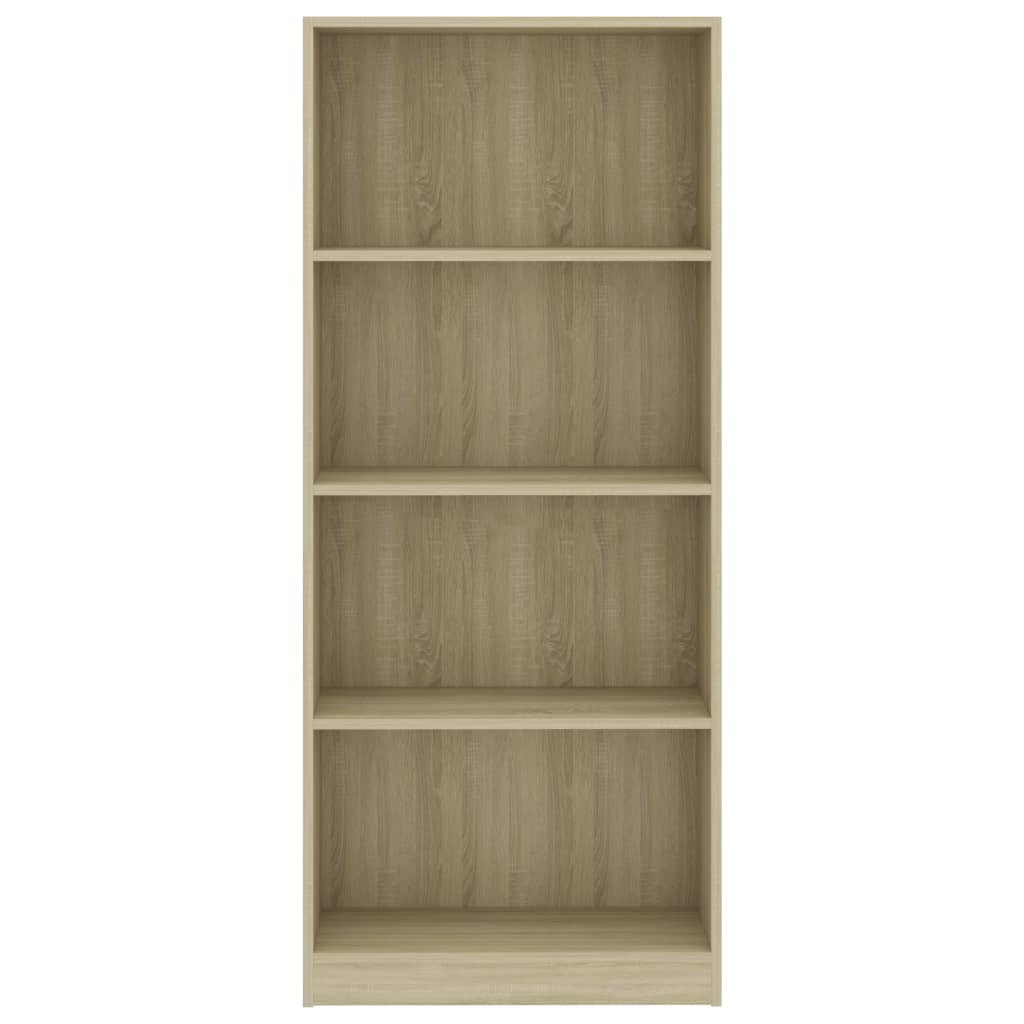 Libreria 4 Ripiani Rovere Sonoma 60x24x142 cm Legno Multistrato