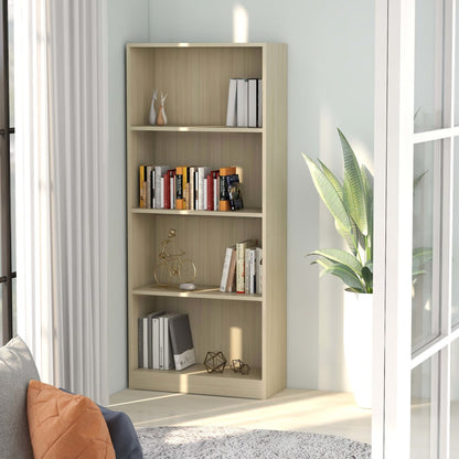 Libreria 4 Ripiani Rovere Sonoma 60x24x142 cm Legno Multistrato