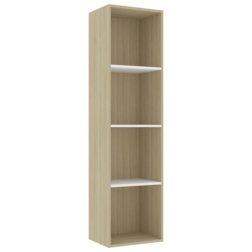 Libreria Bianca e Rovere Sonoma 40x30x151,5cm Legno Multistrato