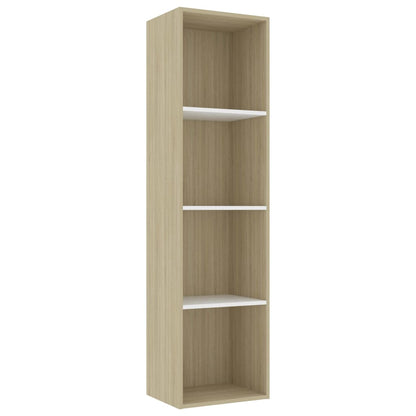 Libreria Bianca e Rovere Sonoma 40x30x151,5cm Legno Multistrato
