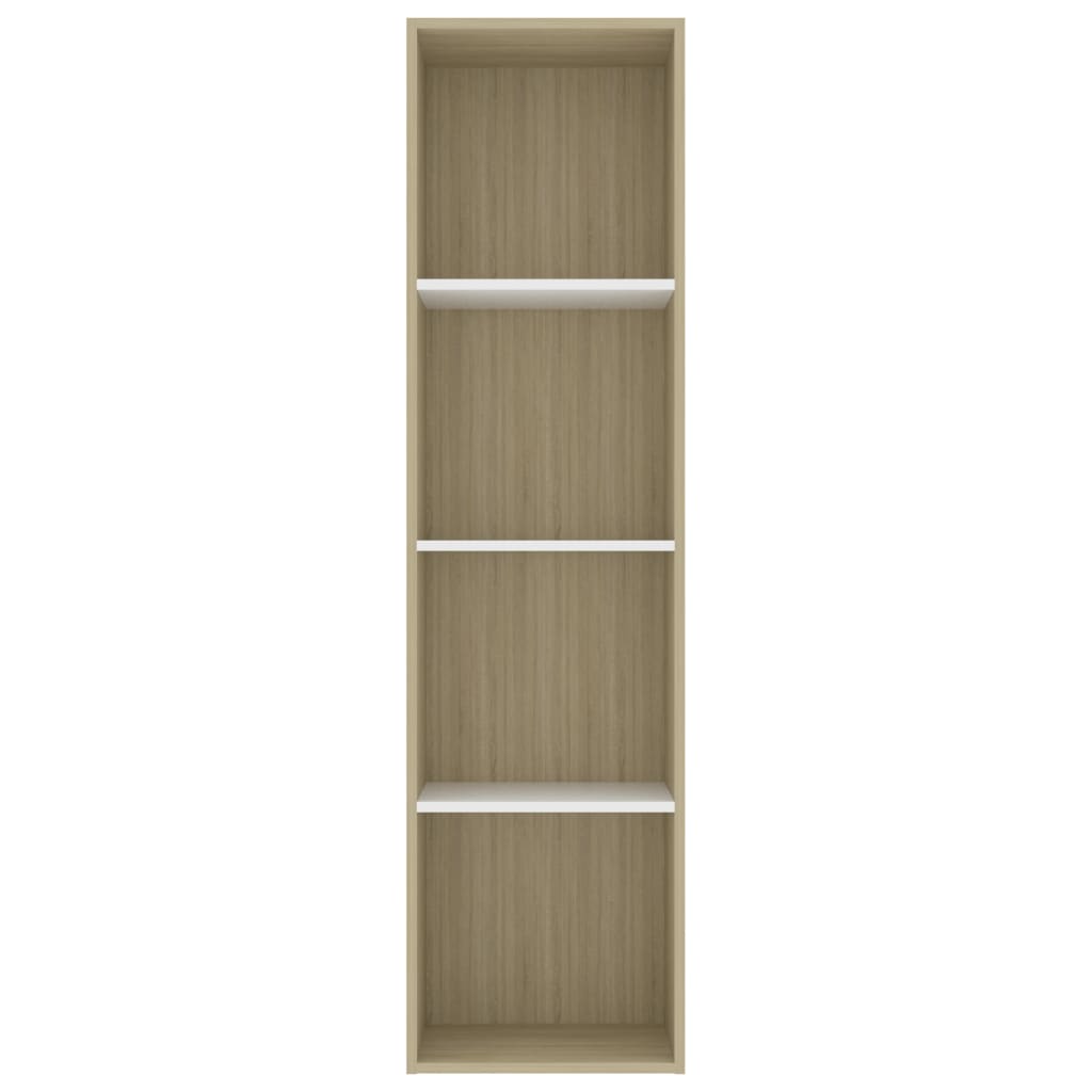Libreria Bianca e Rovere Sonoma 40x30x151,5cm Legno Multistrato