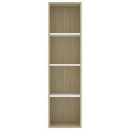 Libreria Bianca e Rovere Sonoma 40x30x151,5cm Legno Multistrato
